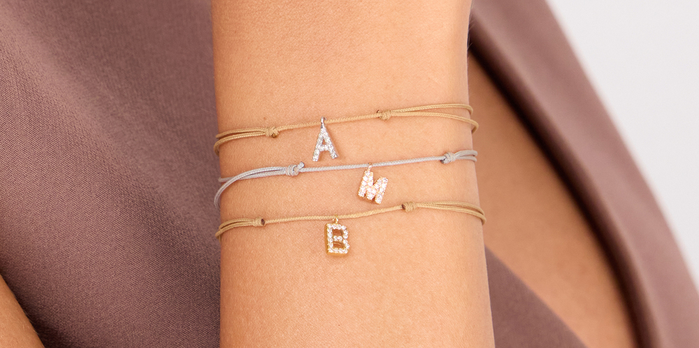 P&auml;rchenschmuck - mit Buchstaben Anh&auml;nger Armband f&uuml;r sie und ihn