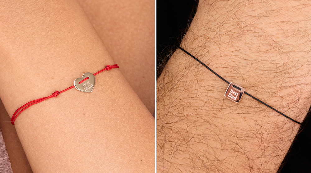 Partnerschmuck - Armbaender fuer sie und ihn - Best mum und best dad Armband